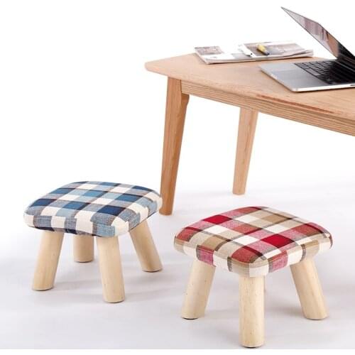 Small stool solid wood tea table sofa cloth art fashion creativity foot white stool small sofa outsoor benches Minimalist Modern