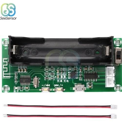 Bluetooth 5.0 Amplifier Board Lithium Battery Holder Dual Channel 2*5W Stereo Class D Amplifiers Active Speaker DIY PAM8403 Amp