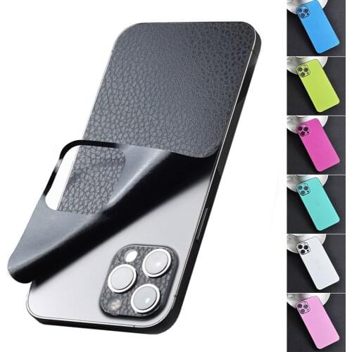 Simulated Leather Plain Color Anti-scratch Back Cover Protective Sticker for iPhone 12 Pro Max Mini