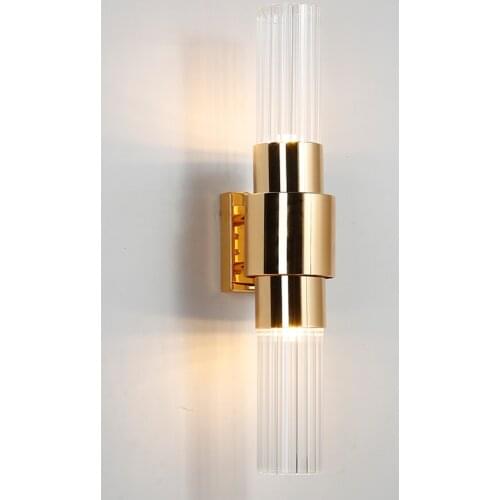 Modern Led Wall Lamp Gold Glass Wall Lamps For Living Room Bedroom Nordic Home Bedside Wall Light Bathroom Fixtures Mirror Light