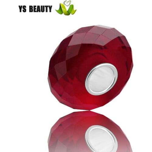 Cut Angle side glass bead amulet silver S925 original bracelet bead sterling silver beaded bracelet jewelry gift is a hot seller