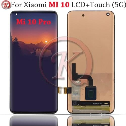 Super AMOLED MI 10 Display For Xiaomi Mi 10 LCD Display Touch Screen Digitizer Replacement For Mi 10 LCD Display Mi10 Pro LCD