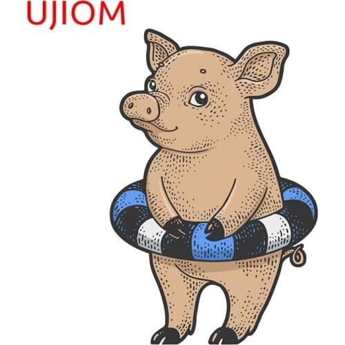 UJIOM Piggy Toilet Sticker Wallpaper Living Room Decor Bedroom Accessories Waterproof Wall Decal Decor Poster Mural Art