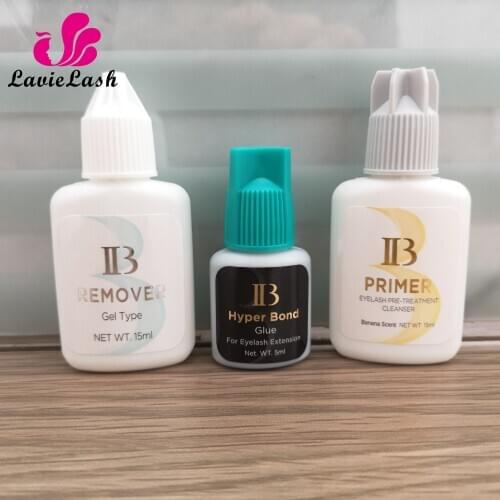 1 Set IB Hyper Bond Glue Lash Primer Lash Remover for Eyelash Extensions Glue 0.5s Fast Dry Long Time Korea Black eyelash Glue