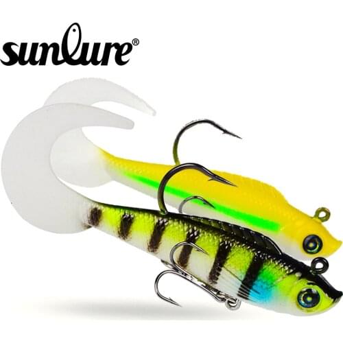 1 Pcs VIB JIG Hook Whopper Soft 13.5g/14g/16.5g Silicone Bait Fishing Lure 3D Eyes Artificial Bait With Treble Hook