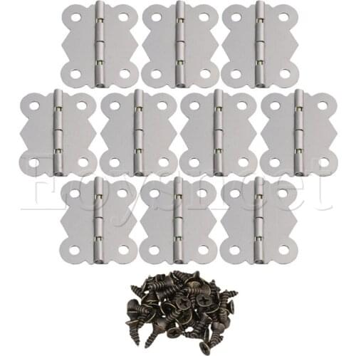 10pcs Mini Silvery Iron Butterfly Kichen Cabinet Door Hinges for Cupboard