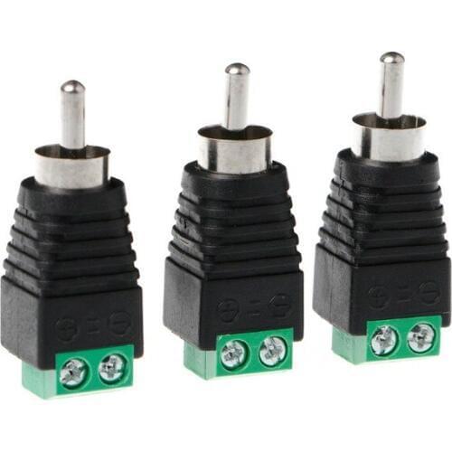 10 x CCTV UTP Audio AV RCA Male, Video Connector Terminal Screw, Green, Black