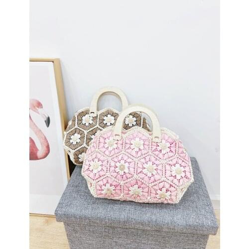 24x23CM New 2020 Straw Bag Handbag Woven Bag Fashion Casual Beach Bag Straw Bag a6326