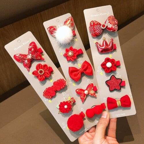 5pcs/lot Christmas New Year Girls Cute Knitting Hairpins Kids Lovely Hair Clips Headband Barrettes Fashion Hair Accessories