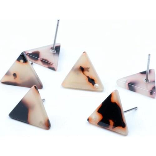 Acetate Stud Earrings, Acrylic Earring Stud,Small Post Earrings,Triangle Studs,Boho,Ohrringe findings,14mm,ACE5174