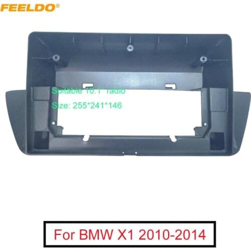 FEELDO Car Audio Radio 10.1" Big Screen 2DIN Fascia Frame Adapter For BMW X1 CD/DVD Player Dash Fitting Panel Frame Kit