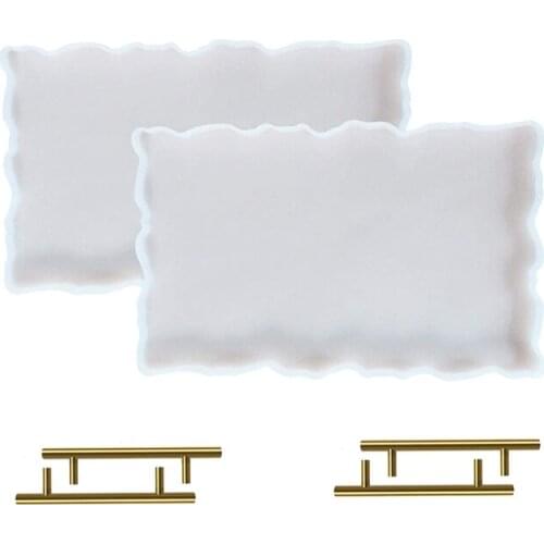 BMBY-2 Pack Silicone Resin Tray Molds,Molds for Resin Casting Agate Platter Molds, Epoxy Resin Casting Molds DIY Craft Making