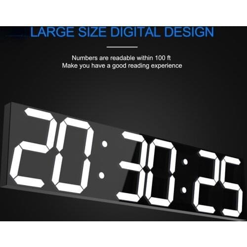 Remote Control Oversize LED Display Wall Clock 3D Big Screen Digital Timer 6 Digits Digital Stopwatch Countdown Alarm Clock