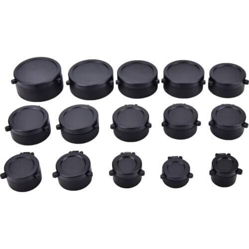 1 Piece 25.5-64MM Rifle Scope Lens Cover Flip Up Quick Spring Protection Cap Objective Lense Lid Hunting Gun Caliber Black