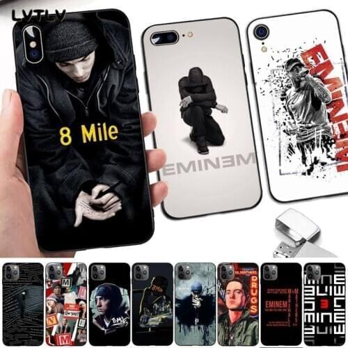 LVTLV Hip Hop Rapper Eminem rap Phone Case Cover for iPhone 8 7 6 6S Plus X 5 5S SE 2020 XR 11 pro XS MAX