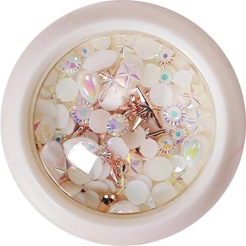 Colorful Magic OrnamentsDrill Diamond AB White Flat Bottom Nail Beautiful and Delicate Personality Fairy Rivet Nail Ornaments