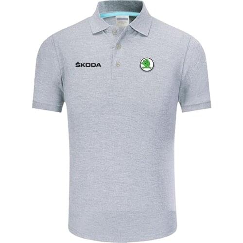 2021 Summer Polo Shirt Skoda logo Brand Mens Fashion Cotton Short Sleeve Polo Shirts Solid Jersey Tops Tees