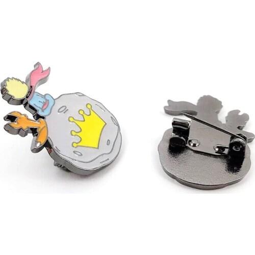 Little Prince Metal Brooch Cartoon Cute Fox Anti-Glare Pin Buckle Men And Women Sweater Accessories Backpack Decoration Badge