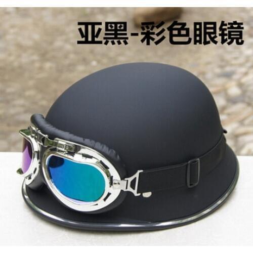 2019 New Summer Cool AK Retro style motorcycle helmet summer half face electric bicycle motorbike helmets with goggles made ABS