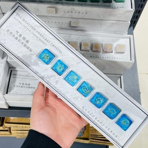 Natural Crystal Made Weather Forecast Cute Fridge Sticker Home Decor