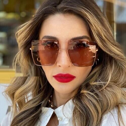 Oversized Square Sunglasses Women Trends 2020 Luxury Designer Gradient Sun glasses For Woman Fashion 2020 Eyewear Uv400