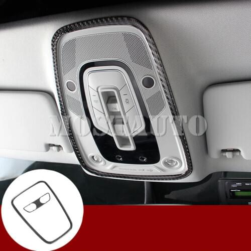 For Audi A4 S4 Carbon Fiber Front & Rear Reading Light Lamp Cover Trim 2016-2020 2pcs Car Accessories Interior Car Decor