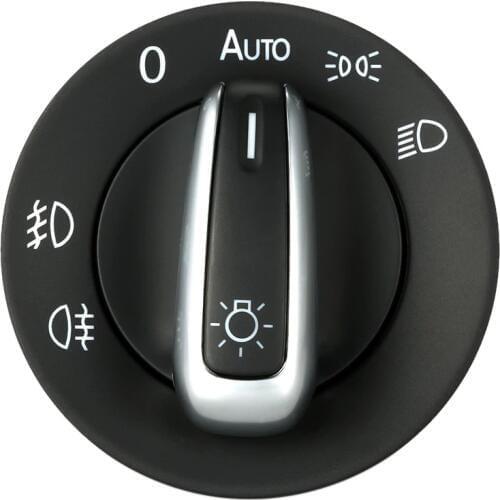Headlight Control Switch Car Fog Light Plating Knob Replacement Car Accessories for VW Golf 5 Sagita CC B6 2005-2013