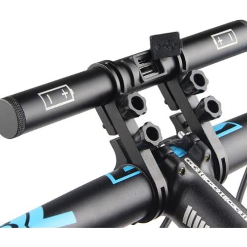 Rechargeable Bike MTB Handlebar Expander Bike Cycling Mount Headlight Bracket Holder Accessories 20cm Bicycle Handlebar Extender