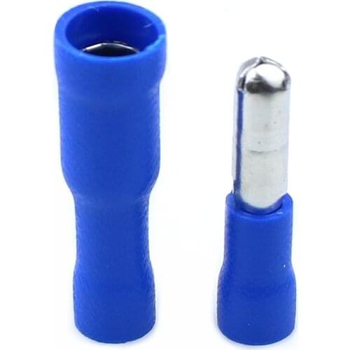 Bullet Shaped Female Male Insulating Joint Wire Connector Electrical Crimp Terminal blue FRD+MPD
