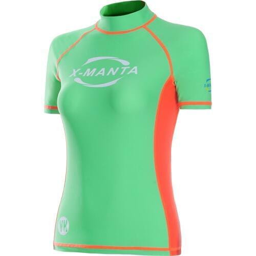 2016 Hot Sale Womens Short Sleeve Letter Print Rash Guard Women High Neck Swimwear Rashguard High Quality Surf Diving Shirt