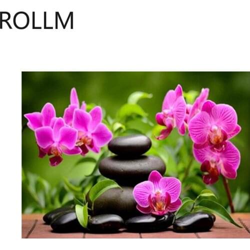 ROLLM Hot Sale Diy Diamond Painting Flowers Full Square Drill DIY Diamond Embroidery Sale Flowers Photo of Rhinestones Painting