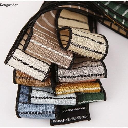 Kewgarden 38 50 mm 2" 1.5" Stripe Satin Ribbons Handmade Tape DIY Hairbow Tie Sewing Accessories Packing Webbing 25 Yards