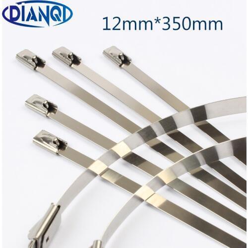 12mmx350mm 12*350mm 12mmx350mm Latching Self-Locking Stainless Steel wires cable ties self-Lock tie wrap zip ties 201 304 316