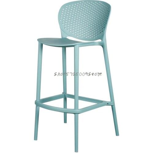Nordic Hollow Front Desk Chair Household Plastic Bar Chair Simple Folding High Stool Outdoor Back Bar Chair