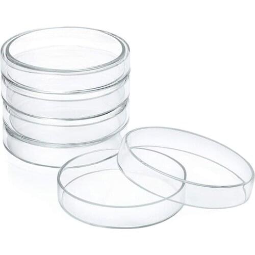5Pcs Glass Petri Dishes Cell Culture High Borosilicate Petri Dishes for School