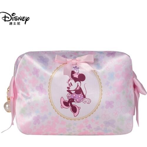 Disney Minnie Mouse Handbag Makeup Bag Female Student Travel Convenient Buggy Bag Wash Bag Waterproof