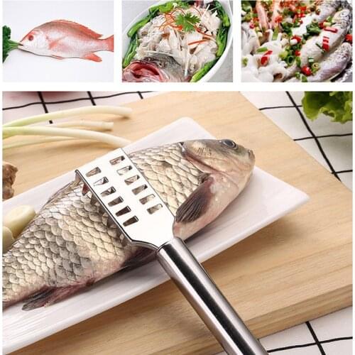 Stainless Steel Fish Scales Scraping Graters Fast Remove Fish Cleaning Peelerf Fish Clean Knife Fish Bone Fish Skin Remover Tool