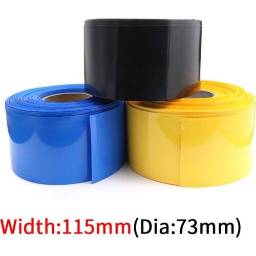 Dia 73mm PVC Heat Shrink Tube Width 115mm Lithium Battery Insulated Film Wrap Protection Case Pack Wire Cable Sleeve Colorful