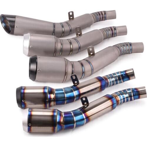 Titanium Alloy for Kawasaki ZX6R ZX636 Ninja 2009-2020 Motorcycle Exhaust Pipe Middle Link Pipe Tail Escape Slip On Reserve Cat