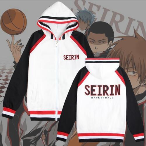 New 2018 Kuroko no Basket thin hoodie Anime Embroidery seirin basketball Cosplay spring autumn men women zipper sweatshirt