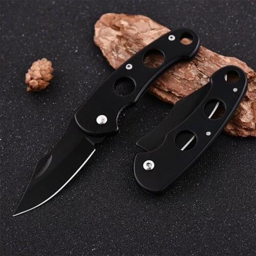 14.8CM-8153 Outdoor Multi-function Knife Black Shark Tooth Mouth Stainless Steel Folding Knife Field Survival Portable Knifes