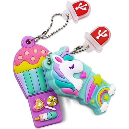 USB 2.0 High speed Rainbow unicorn pendrive 8GB 16GB 32GB 64GB 128GB usb Flash Drive pen drive U disk cle usb stick