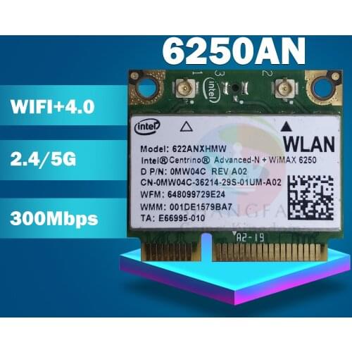 Wifi card for Intel 622ANXHMW 6250ANX 6250 Advanced-N WIMAX 6250AN Dual Band WIFI Wireless mini Card