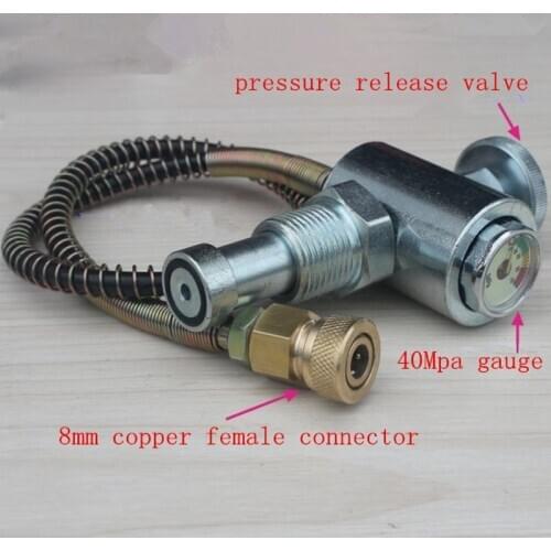 300 Bar/4500Psi Pcp Airforce Fill valve Fill Station For Pcp Tanks Air Fill 45 Steel Valve With pneumatic hose Precision index