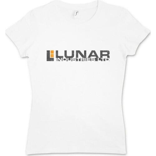 LUNAR INDUSTRIES WOMEN T-SHIRT Moon Sign Insignia Logo Company Base Sam Bell