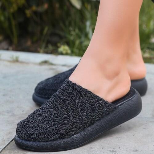 Tonar Lera Black Braided Women Slippers Spring Summer New Season Casual New Creation Cool Summery Style Comfortable