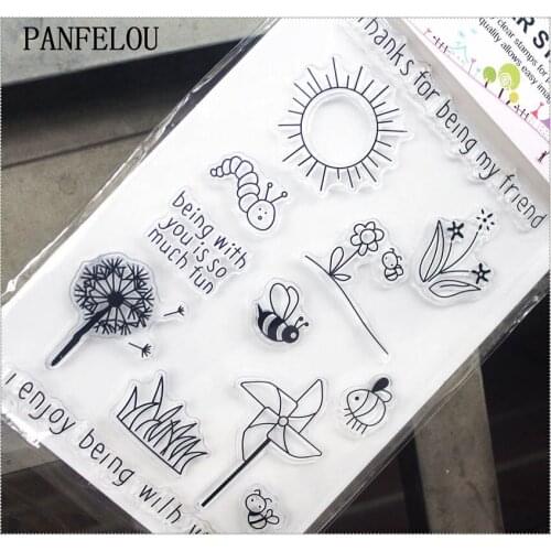 11.3*15.56cm Sun Rose Caterpillar Transparent Silicone Rubber Clear Stamps Cartoon For Scrapbooking/DIY Wedding Album
