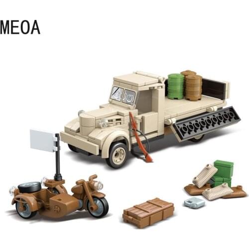 180 Military Truck Tank Building Blocks Military WW2 Bricks Set Army Soldiers Weapons Kids Toys Children Gifts