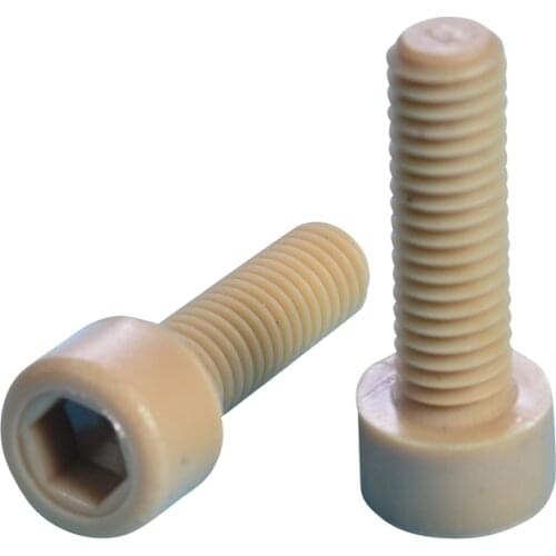 3pcs M3 PEEK Allen cylindrical head screw hex socket cup high temperature corrosion resistance plastic bolt 4mm-25mm long