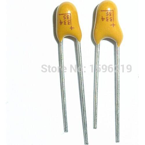 50pcs Tantalum capacitor 0.33uF 35V 35V0.33uF DIP Radial